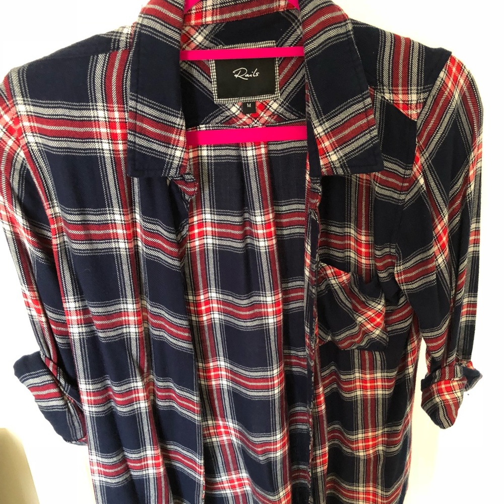 Rails button down plaid shirt